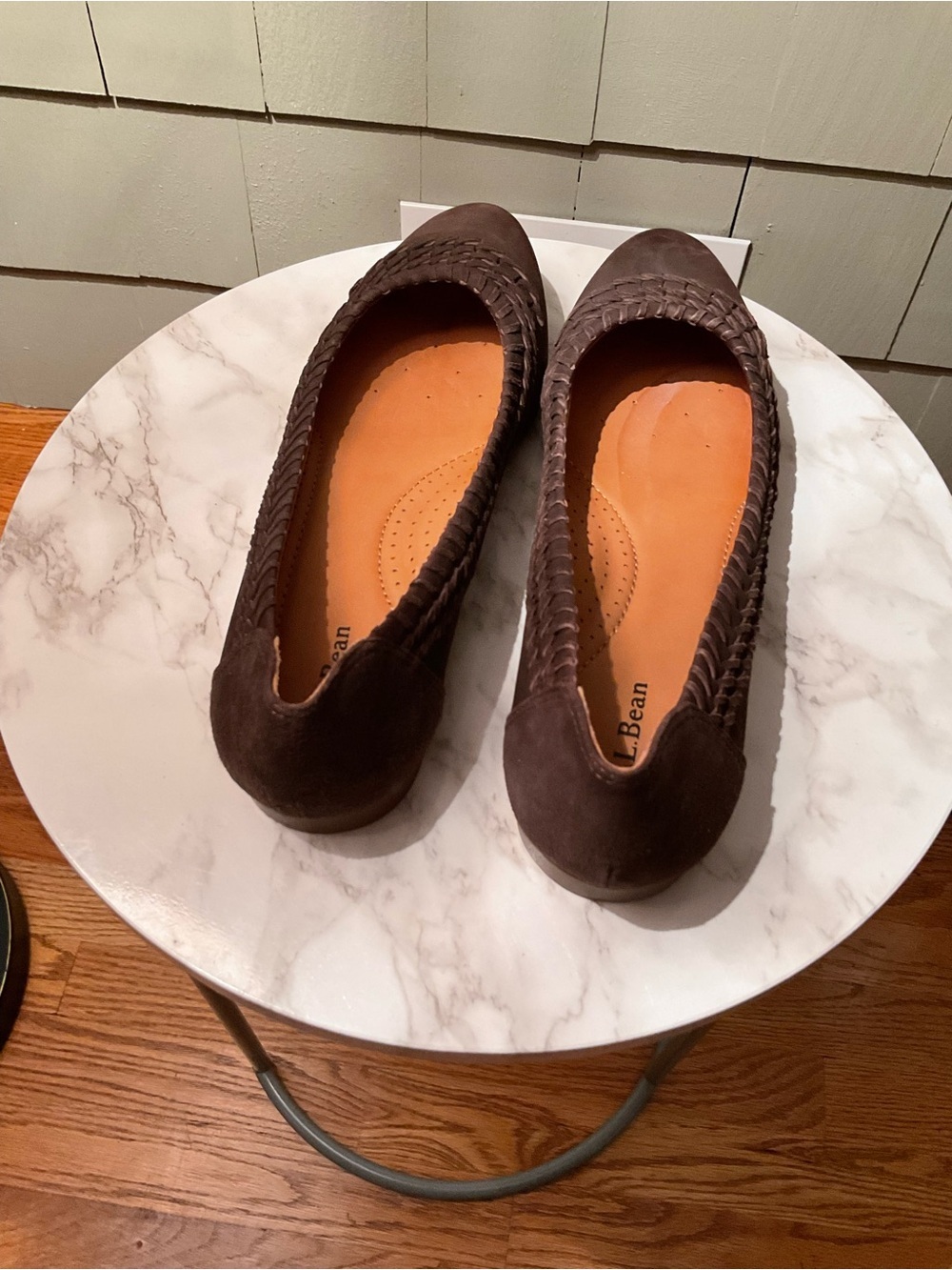 L.L. Bean Dark Brown Braided Leather Ballet Flats - Picture 5 of 5